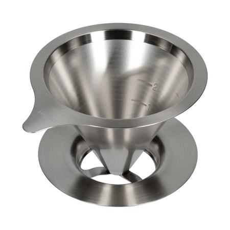 Hario metalowy Drip V60-02 z podstawką - obrazek 2