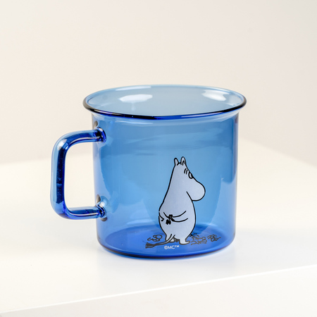 Moomin - Kubek szklany Muminek 350ml niebieski - obrazek 2