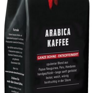 KAWA ZIARNISTA BEZKOFEINOWA ARABICA 100 % FAIR TRADE BIO 500 g - MOUNT HAGEN