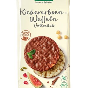 WAFLE Z CIECIERZYCY Z MLECZNĄ CZEKOLADĄ BEZGLUTENOWE BIO 65 g - BYODO