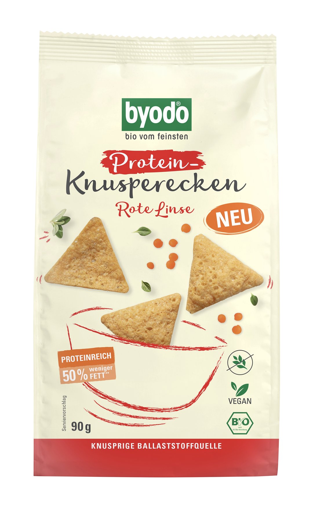 CHRUPKI PROTEINOWE Z SOCZEWICY SOLONE BEZGLUTENOWE BIO 90 g - BYODO