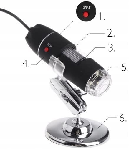 Retoo Mikroskop cyfrowy przenośny z 1600 x powiększeniem - obrazek 5