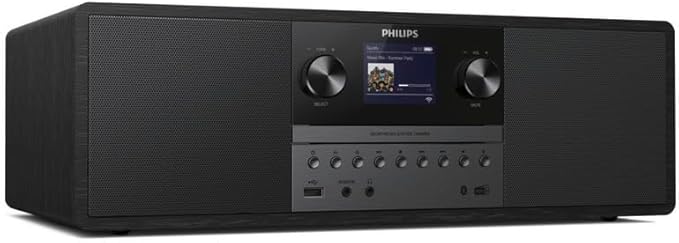 Philips M6805/10 mini zestaw stereo z CD i Bluetooth (radio internetowe DAB+/UKW, USB, Spotify Connect, MP3-CD, wejście audio, 50 W, mikrosystem, cyfrowa kontrola dźwięku) – model 2020/2021