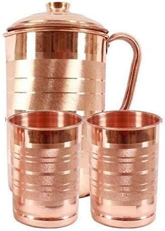 Pure Silver Touch miedziany dzbanek z pokrywką na wodę pitną do domu