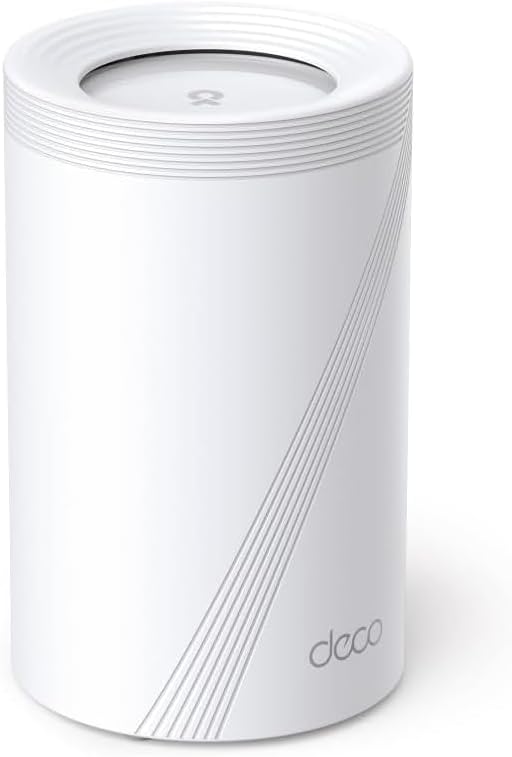 TP-Link Deco BE65 (1-Pack), Mesh Router WiFi 7 BE9300, Trójzakresowy 2.4GHz/5GHz/6GHz, 4× Porty 2.5G, AI do bezproblemowego roamingu, Niskie opóźnienia, HomeShield, Współpracuje z Alexa, Biały