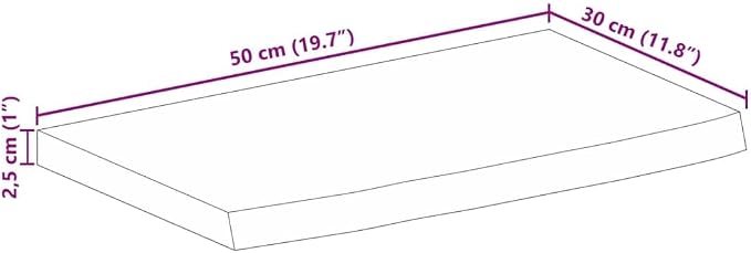 vidaXL Blat stołu 50x30x2 5cm naturalna krawędź - obrazek 3