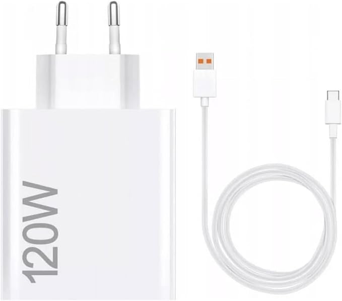 Xiaomi 120 W HyperCharge Combo (Type-A) - Ładowarka 120 W, port USB, kabel USB-C, inteligentna identyfikacja urządzeń, biały (wersja ES)