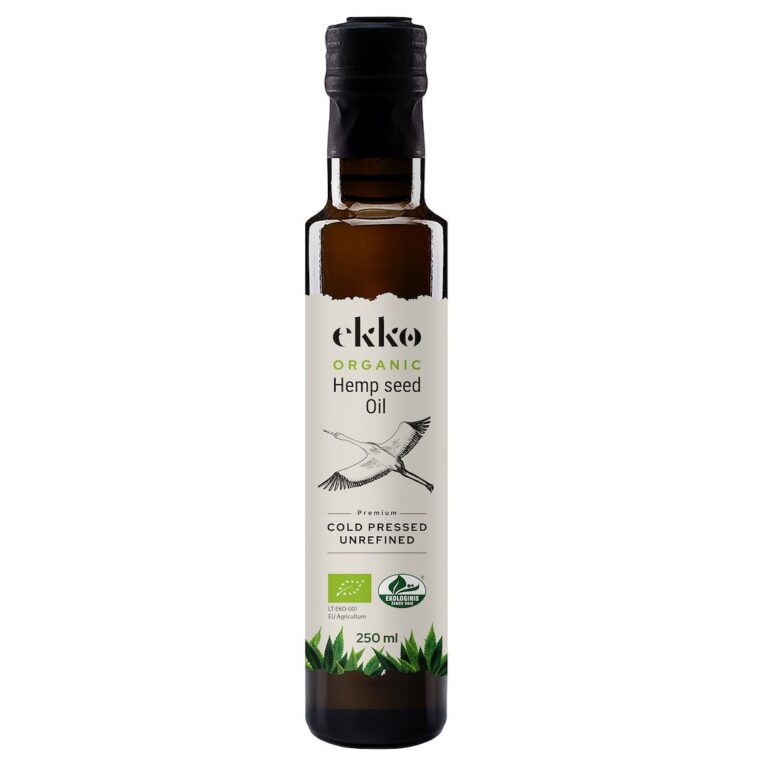 OLEJ KONOPNY TŁOCZONY NA ZIMNO OMEGA-3 BIO 250 ml – EKKO