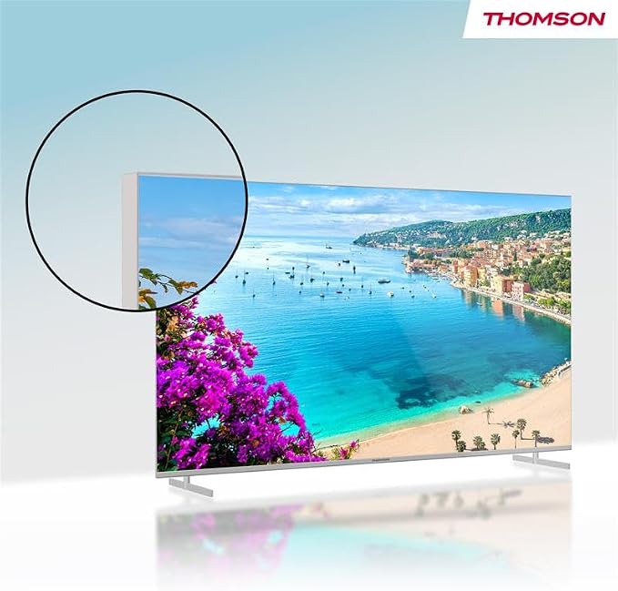 THOMSON 43 calowy (109 cm) 4K Ultra HD Biały Smart Android TV, Google Assistant, Wi-Fi, Dolby Digital, Bluetooth, Triple-Tuner (Kabel/Satelita/Antena), HDMI, CI+, A+ Płyta – 43UA5S13W - obrazek 6