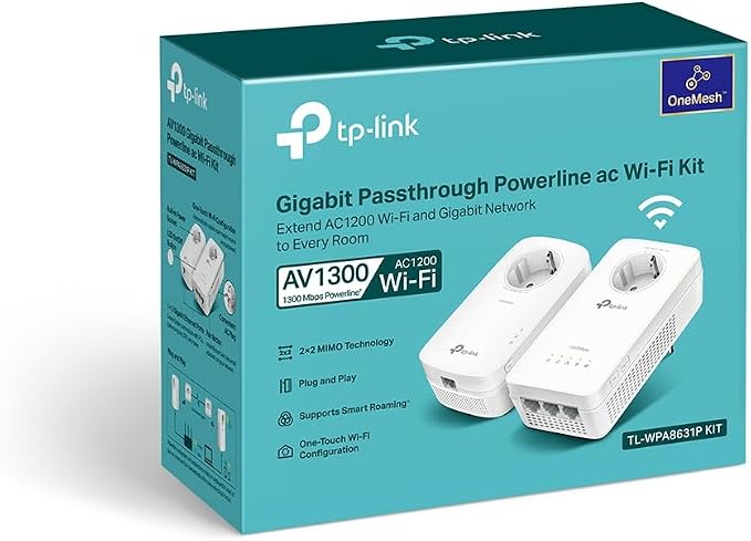 TP-Link TL-WPA8631P KIT | Zestaw Powerline AV1300 z WiFi AC1200 | 3 porty Gigabit | Przepustowość | OneMesh - obrazek 3