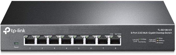TP-Link TL-SG108-M2 | Przełącznik 2.5G 8× 2.5 Gb/s | Metalowa obudowa | Obsługa Multi-Gig | Idealny do WiFi 6, NAS, stacji roboczych