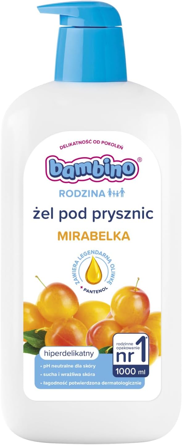 Bambino RODZINA Hiperdelikatny Żel pod prysznic o zapachu mirabelki