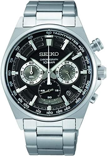 Seiko Zegarek męski kwarcowy stal szlachetna z paskiem tekstylnym - obrazek 3