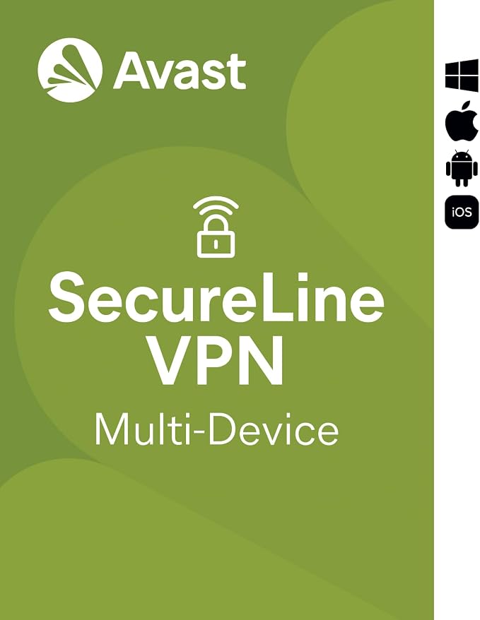 Avast SecureLine VPN 2026 - Virtual Private Network to Protect Privacy - for Windows, MacOS, iOS and Android | 10 Devices | 1 Year | PC/Mac
