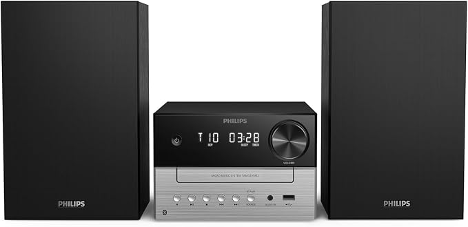 Philips Audio Mikrowieża hifi TAM3205M2, funkcja Bluetooth, odtwarzacz CD, USB, funkcja Auracast Radio FM, produkt w 85% wykonany z tworzywa sztucznego pochodzącego z recyklingu - obrazek 4