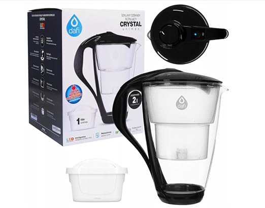 DAFI Szklany dzbanek filtrujący CRYSTAL LED 2 l Czarny - obrazek 3
