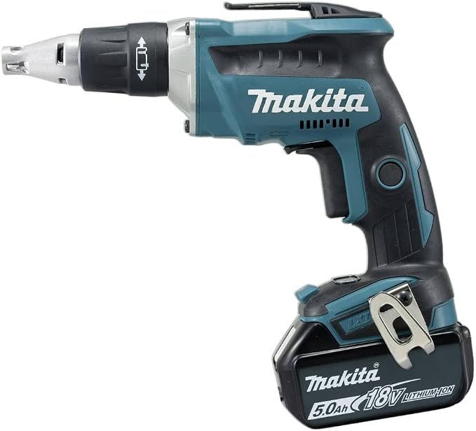 Makita Akumulatorowa wkrętarka do szybkiego montażu, ładowarka w Makpac, turkusowa, z 2 akumulatorami 5,0 Ah – 18 V