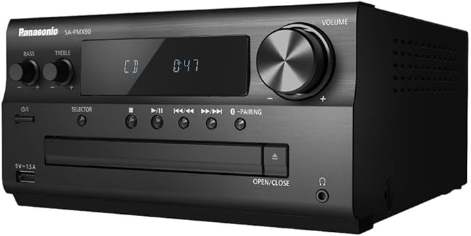 Panasonic SC-PMX90 system stereo CD (120W, 3-drożny system głośnikowy, szeroka kompatybilność, AUX-IN Auto Play, Remastering Bluetooth), czarny - obrazek 3