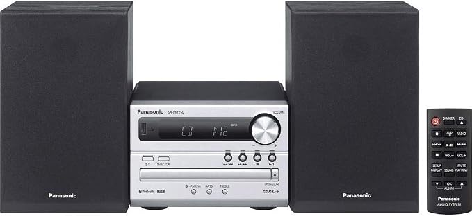 Panasonic Sc-Pm250Eg-S Zestaw Stereo, Srebrny/Czarny, 10 W