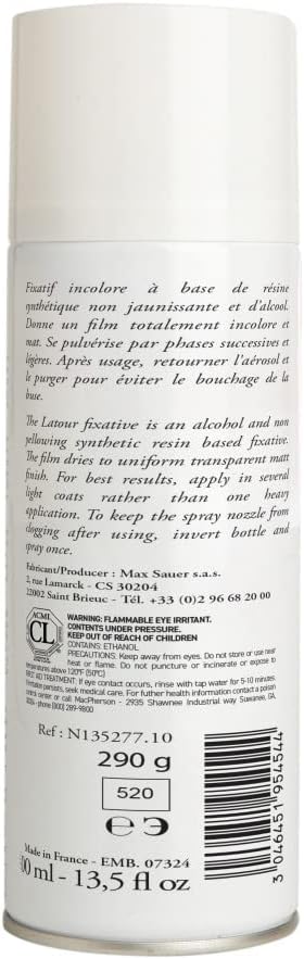 Sennelier Latour Fixative 400 ml utrwalacz w aerozolu - obrazek 2