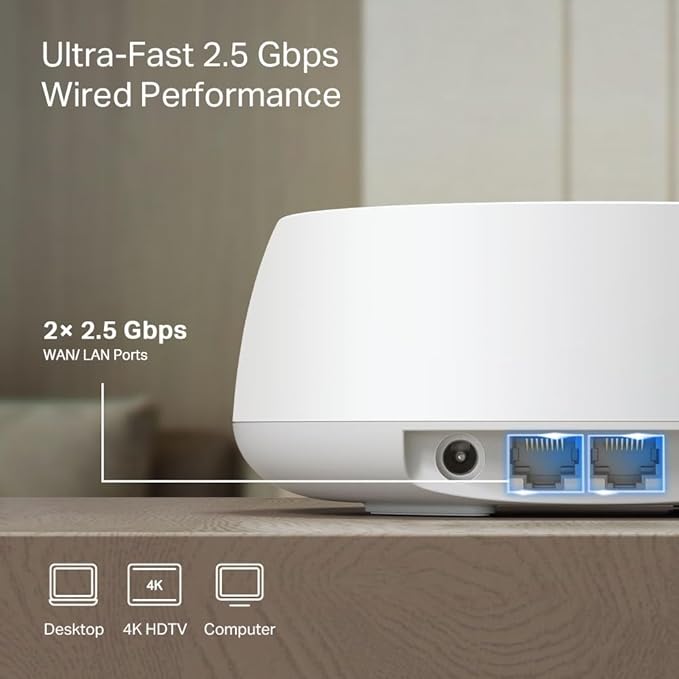 TP-Link WiFi 7 Deco BE25(3-pack) Mesh WiFi, BE3600Mbps Dual-Band, roouter, AP, 2 porty Ethernet 2,5 Gb/s, 4 anteny wewnętrzne, MLO, AI-Roaming, HomeShield, współpracuje z każdym ISP, modemem i Alexa - obrazek 5