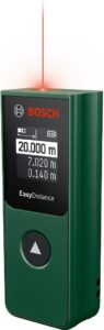 Bosch Dalmierz laserowy EasyDistance 20 (łatwe i precyzyjne pomiary w zasięgu do 20 m, kieszonkowy format, obsługa za pomocą jednego przycisku, opakowanie kartonowe)