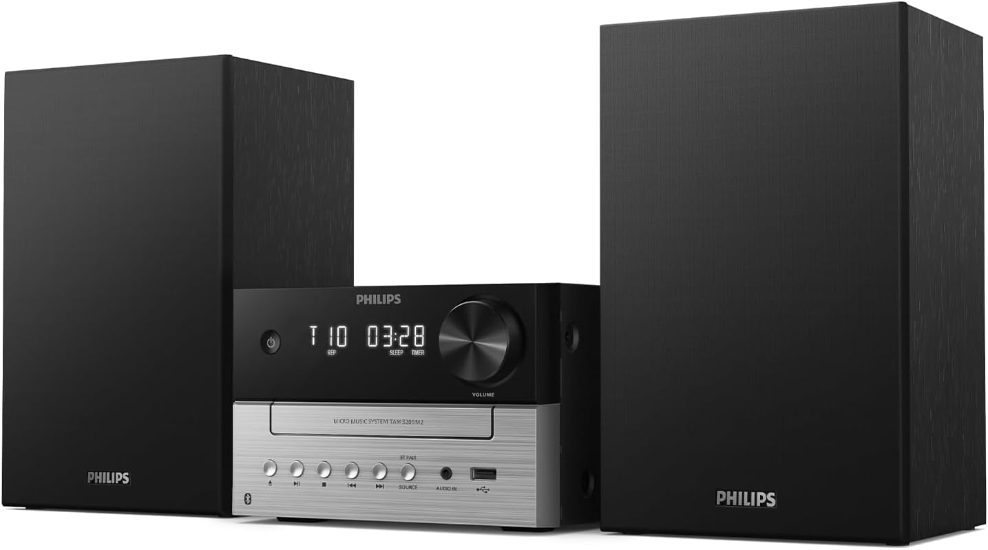 Philips Audio Mikrowieża hifi TAM3205M2, funkcja Bluetooth, odtwarzacz CD, USB, funkcja Auracast Radio FM, produkt w 85% wykonany z tworzywa sztucznego pochodzącego z recyklingu - obrazek 2