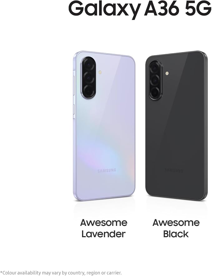 SAMSUNG Galaxy A36 5G A Series telefon komórkowy, niesamowita inteligencja, wyświetlacz 6,7 cala, długa żywotność baterii, super szybkie ładowanie, 128 GB pamięci, czarny - obrazek 3