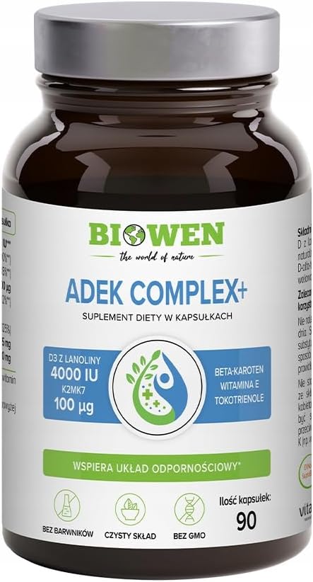 Biowen Suplement Diety ADEK Complex+ Witamina A D E K Odporność 90