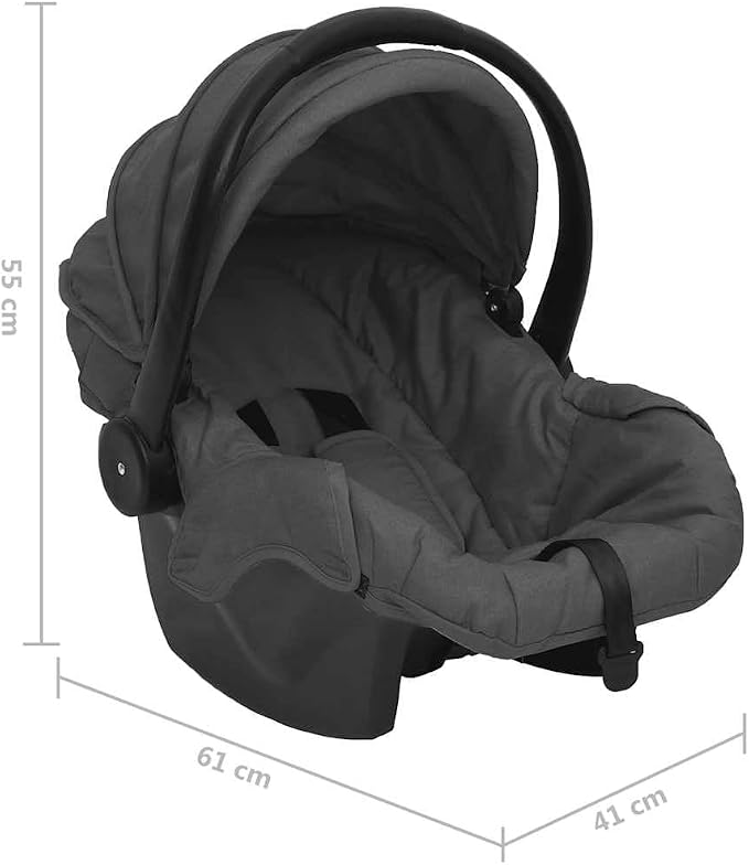 vidaXL Wózek spacerowy 3-w-1 ciemnoszaro-czarny - obrazek 3