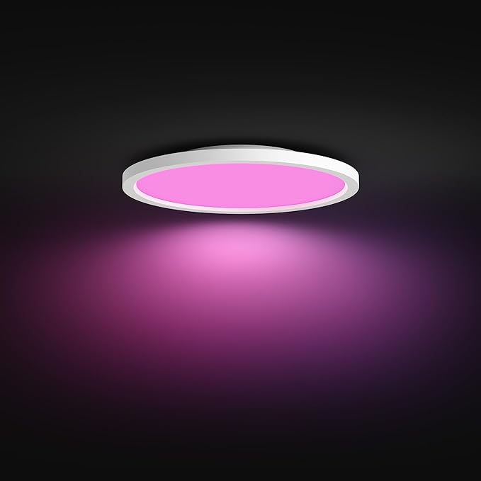 Inteligentny panel LED Philips Hue Devote, Białe i Kolorowe Światło (Ambiance), Okrągły 30 cm, 16.6 W, 2000 Lumenów, Biała Ramka do Wewnętrznego Oświetlenia Domu, Sufitu, Salonu, Kuchni, Przedpokoju. - obrazek 3