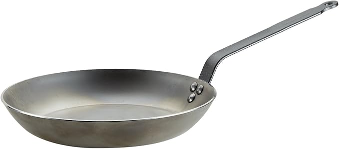 De Buyer 5110.28 Carbone Plus Okrągła patelnia Lyonnaise, stal wysokiej jakości, średnica 28 cm