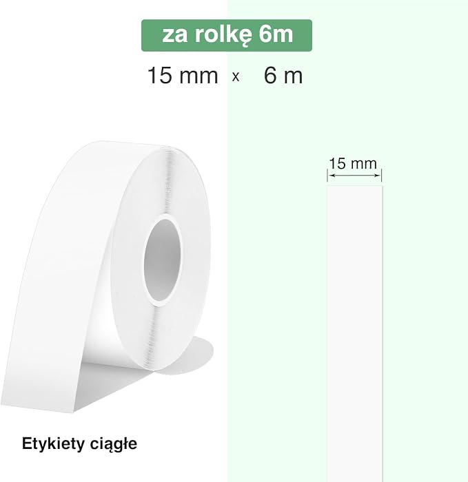 SUPVAN Seria E Taśma Do Etykiet, 15mm × 6m, 2 Rolki, Czarny Na Biały | Kompatybilne z E10/E11/E12/E16, Wodoodporne, Olejoodporne, Trwałe, Mocna Przyczepność, Bez Pozostałości Kleju, Do Szkoły - obrazek 3