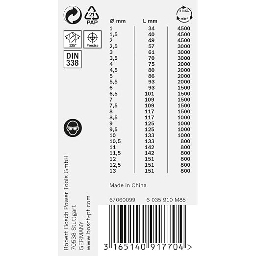 Bosch Professional 25-częściowy zestaw wierteł do metalu HSS PointTeQ ProBox (do stali, Ø 1–13 mm, osprzęt do wiertarko-wkrętarki i stojaka wiertarskiego) - obrazek 5