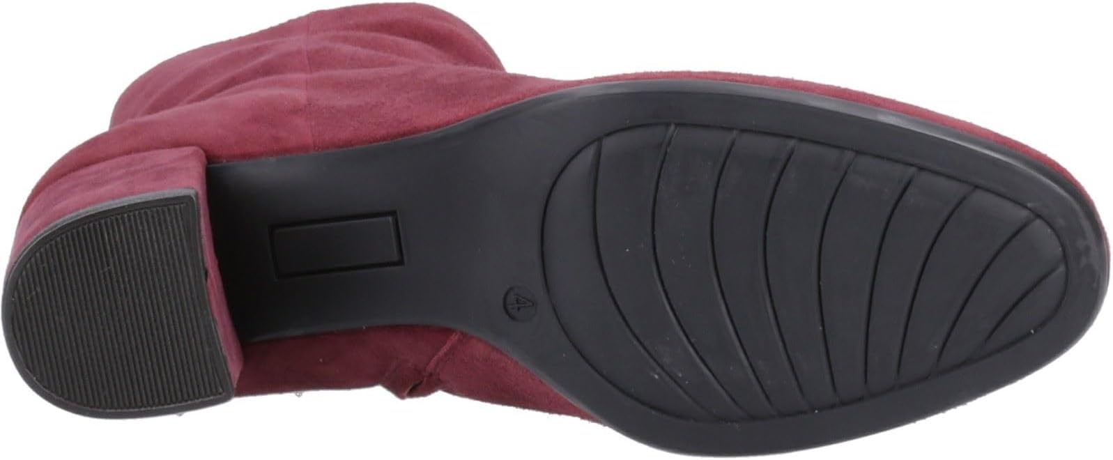 Hush Puppies Octavia zamszowe damskie botki na obcasie Bordeaux - obrazek 5
