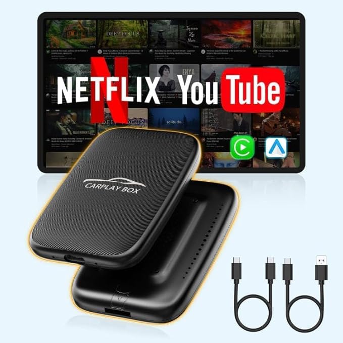 Adapter Wireless CarPlay &amp Android Auto z Netflix