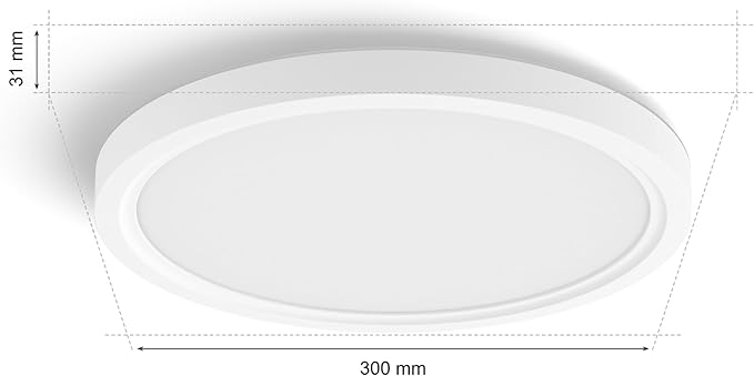 Inteligentny panel LED Philips Hue Devote, Białe i Kolorowe Światło (Ambiance), Okrągły 30 cm, 16.6 W, 2000 Lumenów, Biała Ramka do Wewnętrznego Oświetlenia Domu, Sufitu, Salonu, Kuchni, Przedpokoju. - obrazek 2