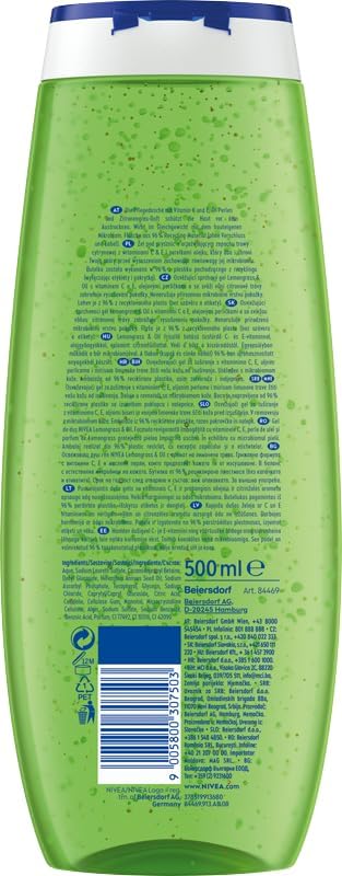 NIVEA Lemongrass & Oil Odświeżający żel pod prysznic do ciała 500 - obrazek 3