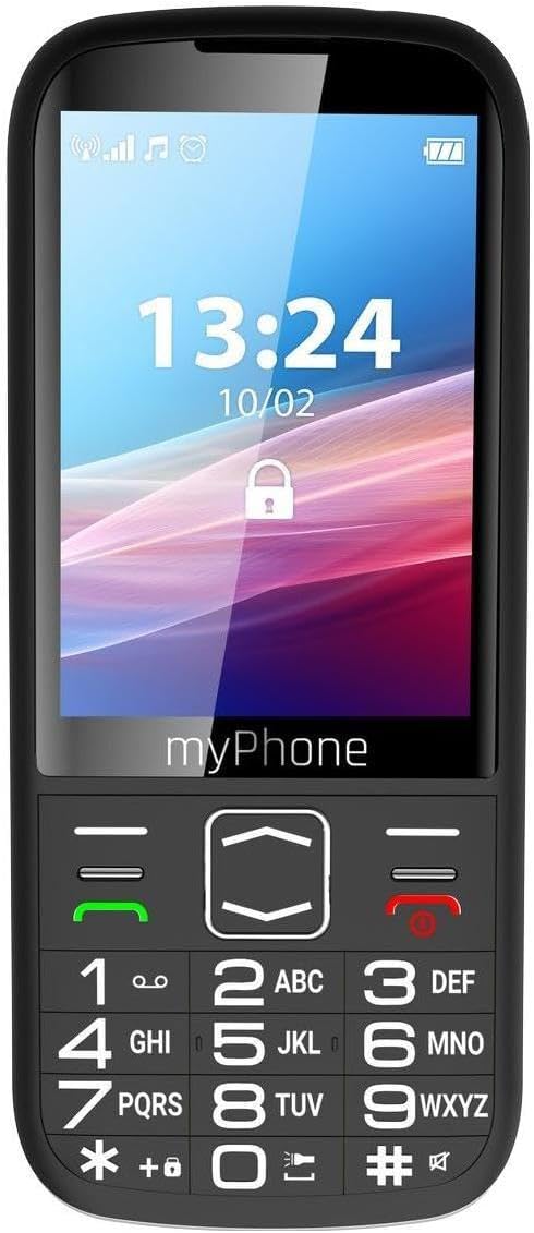 myPhone Halo 4 LTE telefon komórkowy dla seniora bez umowy, dual SIM, duże przyciski i wyświetlacz 3,5 cala, ogromna bateria 2500 mAh do 16 dni na jednym ładowaniu + przycisk SOS i latarka