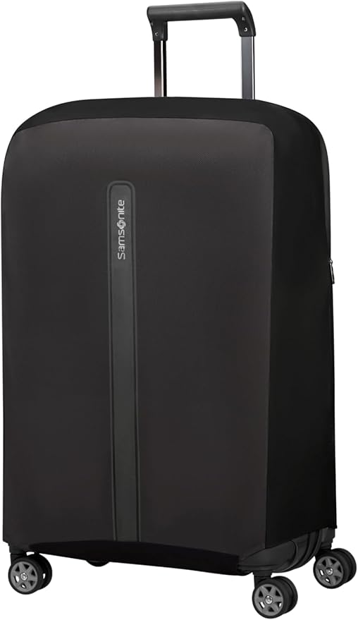 Samsonite TA Revolution - Składany Pokrowiec Ochronny na Walizkę Rozmiar M, Pokrowiec Pasujący na 66–69 cm, Ochrona Walizki, z Odblaskowym Detalem, Czarny
