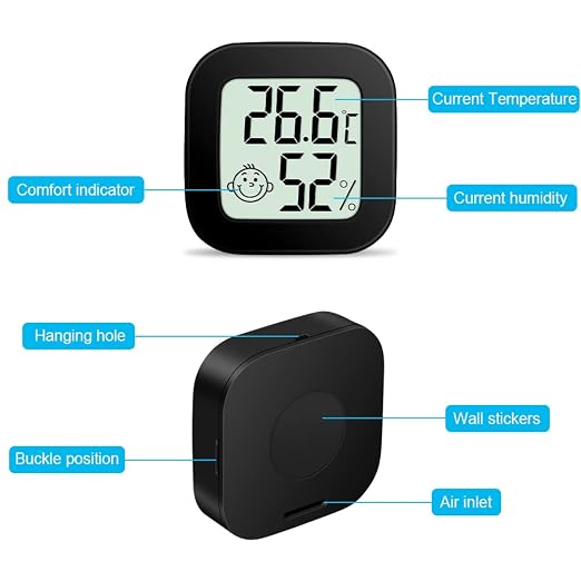 Flintronic Mini Termometr LCD cyfrowy termometr wewnętrzny - obrazek 3