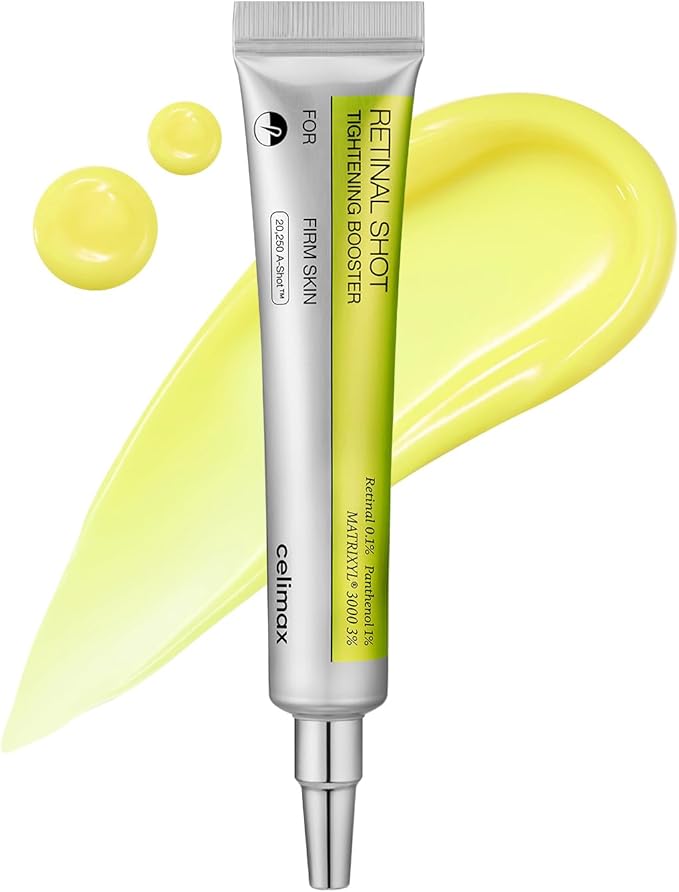 celimax The Vita A Retinal Shot ujędrniający | z siatkówką 0,1%, matryxyl 3%, minimalizujący pory, drobne linie i zmarszczki, jędrniejsza skóra, 15 ml | 0,1% Retinal, 3% Matryxyl, Retinoid o dużej mocy, przeciwstarzeniowy, zwęża pory, drobne linie, ujędrnienie skóry