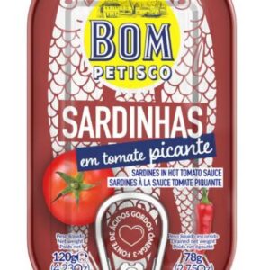 SARDYNKI PORTUGALSKIE W PIKANTNYM SOSIE POMIDOROWYM 120 g - BOM PETISCO