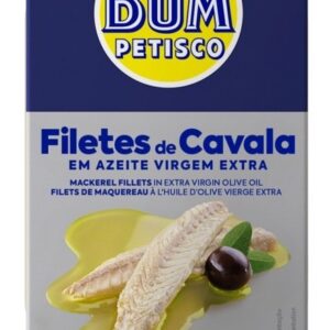 MAKRELA FILETY W OLIWIE Z OLIWEK EXTRA VIRGIN 120 g - BOM PETISCO