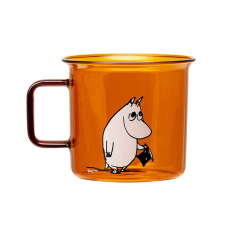 Moomin - Kubek szklany Tata Muminka 350ml bursztynowy