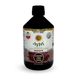 KONCENTRAT NAPOJU PROBIOTYCZNEGO KURKUMA IMBIR PIEPRZ BEZGLUTENOWY BIO 500 ml - JOY DAY