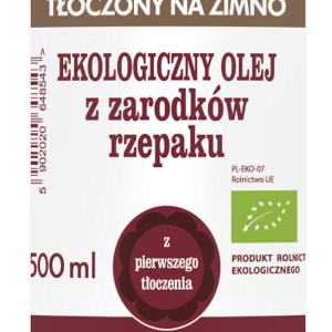 OLEJ Z ZARODKÓW RZEPAKU DO SMAŻENIA TŁOCZONY NA ZIMNO BIO 500 ml - OLANDIA