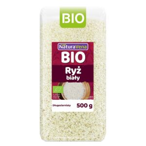 RYŻ BIAŁY DŁUGOZIARNISTY BEZGLUTENOWY BIO 500 g - NATURAVENA