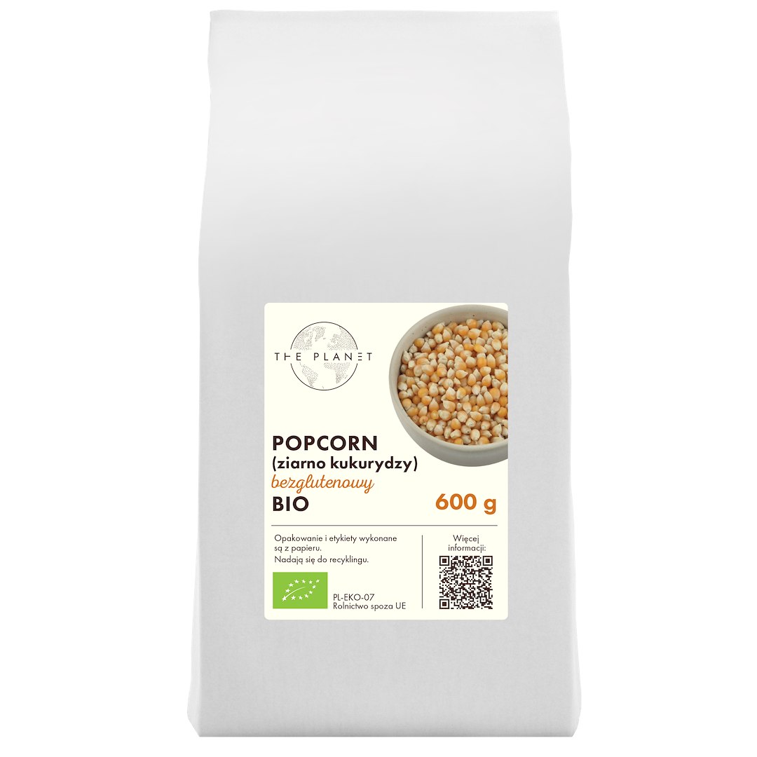 POPCORN (ZIARNO KUKURYDZY) BIO 600 g - THE PLANET