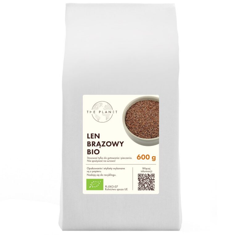 LEN BRĄZOWY (SIEMIĘ LNIANE) BIO 600 g – THE PLANET